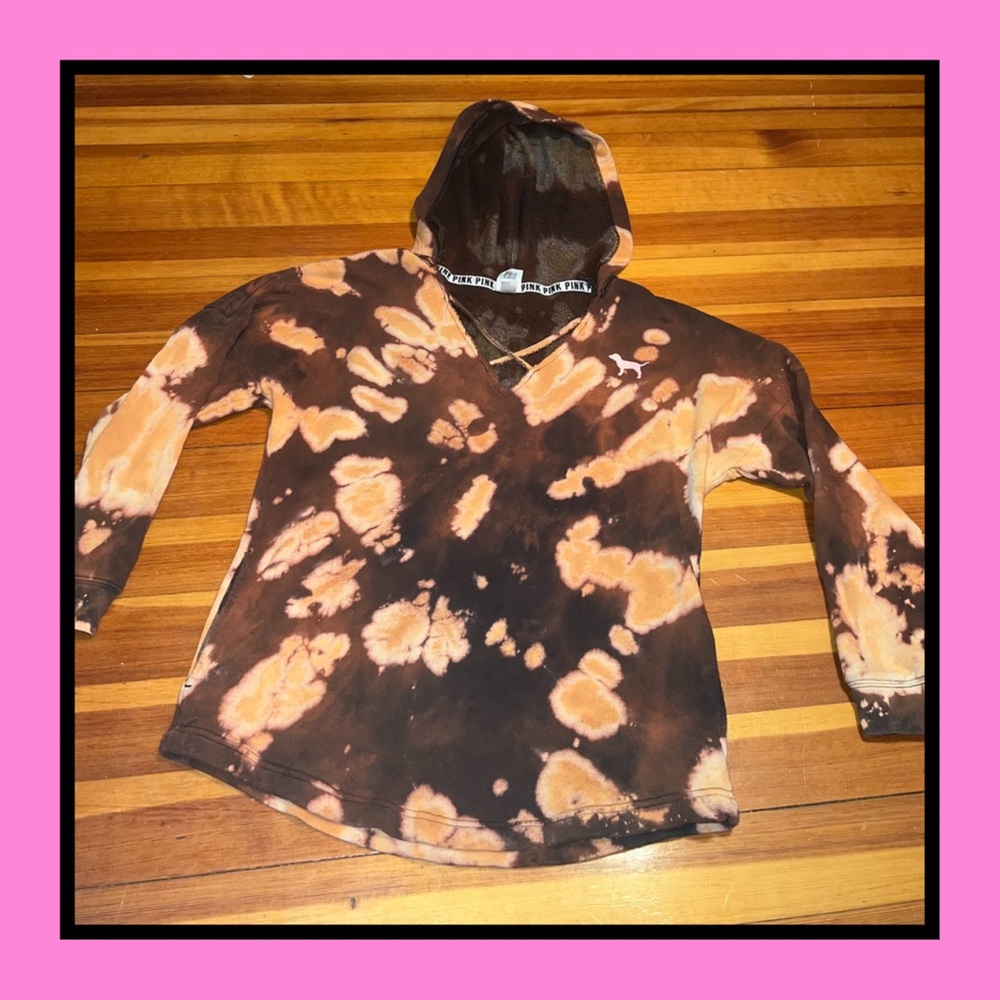 Victoria’s Secret Pink Acid Wash Tie Dye Pullover Hoodie